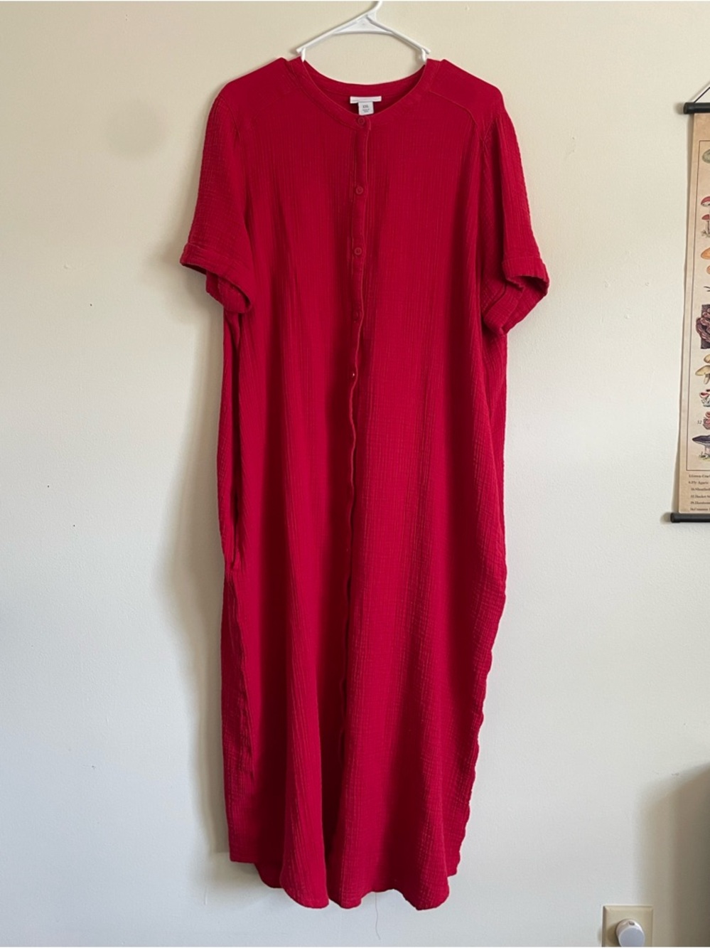 Liz Claiborne Red cotton gauze maxi dress